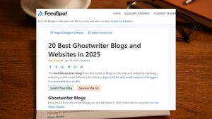 Go to Feedspot for more ghostwriting blogs.